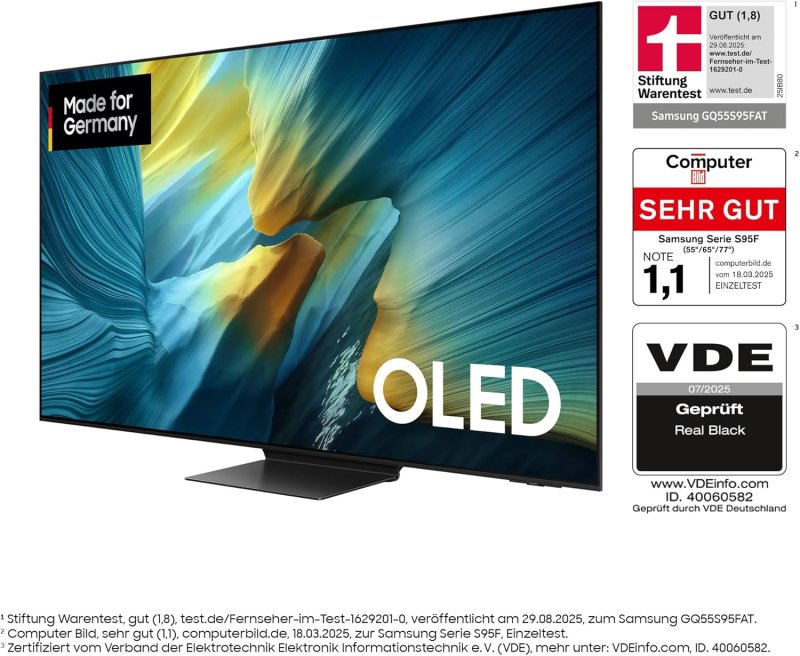 Samsung S95F OLED 55" (2025) – 4K, 120/144 Hz, Dolby Vision 2, HDMI 2.1